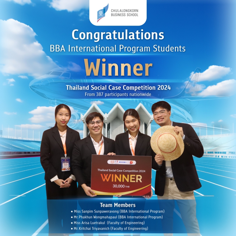 the BBA students as the winner and the second runner-up of the Thailand Social Case Competition 2024
